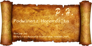 Podwinetz Honoráta névjegykártya